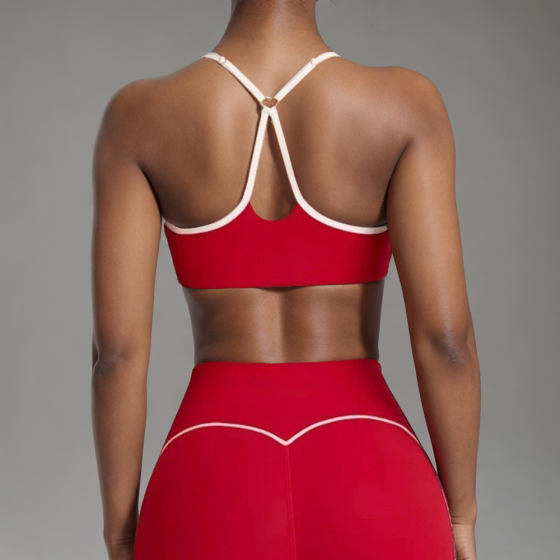 Color-blocking fitness set: Sports bra + leggings OR279