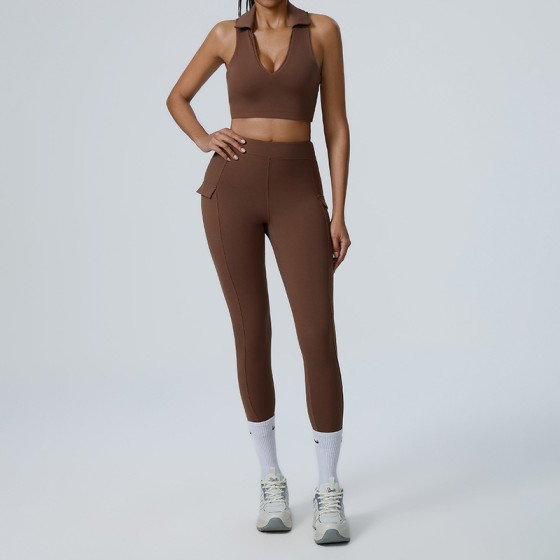 Fitness yoga suit top + leggings