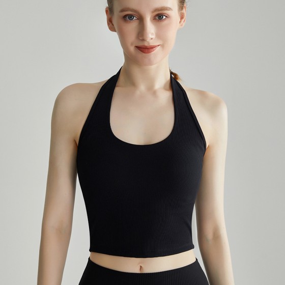 One-piece halter neck tank top bra with cups BX-023